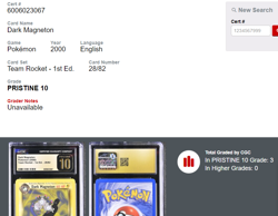 CGC PRISTINE 10 Pokemon 2000 1st Edition Rocket Dark Magneton 28/82 Nonholo POP3 - Image 5