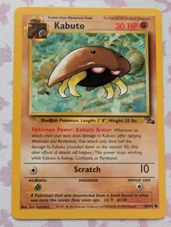 Kabuto 50/62 - 1999 Fossil Set Pokemon Card - Image 1