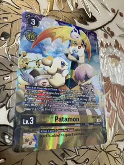 Digimon Card Patamon Alternative Art BT14-033 SR World Convergence BT21 Promo - Image 1