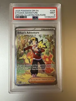 Pokemon TCG Destined Rivals Ethan's Adventure SIR Card 236/182 PSA 9 Mint - Image 1