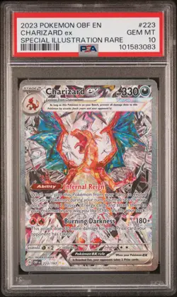 2023 POKEMON OBF EN-OBSIDIAN FLAMES #223 CHARIZARD EX PSA 10 - Image 1