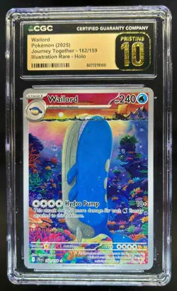 2025 Pokemon SV Journey Together Wailord Pristine Gold Label #162/159 CGC 10 - Image 1