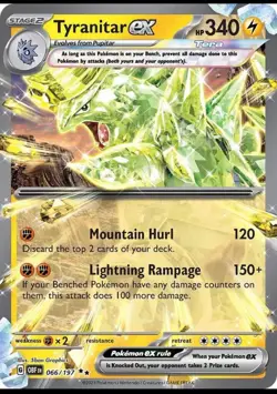 Pokemon Tyranitar ex 066/197 OBF Tera Ultra Double Rare - Near Mint - Image 1
