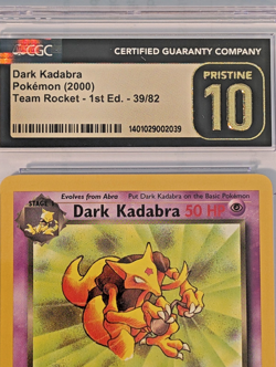 1st Edition Dark Kadabra 39/82 CGC 10 Pristine Team Rocket Pokemon TCG Uncommon - Image 3