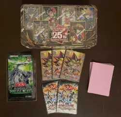Konami Yu-Gi-Oh! 25th Anniversary Tin: Dueling Heroes + DN pack + 25 Sleeves - Image 1