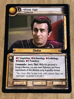 Star Trek CCG 2E KIVAS FAJO COLLECTOR Rre Card NEVER PLAYED - Image 1