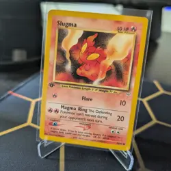 Pokemon TCG Slugma 53/64 Common Card Neo Revelation 1st Ed LP - Image 1