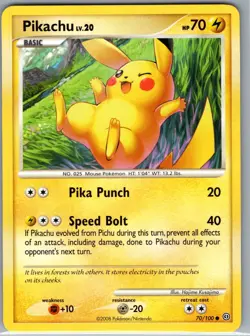 Pikachu 70/100 Non Holo Stormfront - Pokemon Card - NM - Image 1