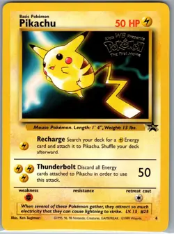 Pikachu (Movie Promo) 4 Non Holo WoTC Promo - Pokemon Card - NM - Image 1