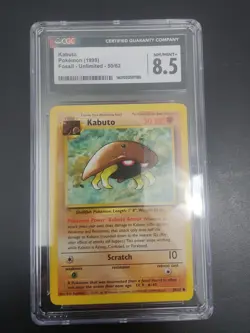 Kabuto Fossil Unlimited Common Card 50/62 NM Condition 8.5 CGC Graded - Image 1