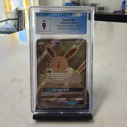 2019 POKEMON SM BLACK STAR PROMO #SM233 FULL ART/EEVEE GX PSA 9 w/ Card Guard - Image 1