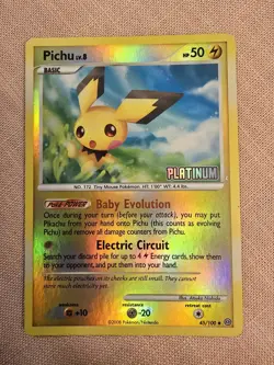 PICHU 45/100 Stormfront PLATINUM STAMPED Burger King PROMO Pokemon TCG card NM+ - Image 1