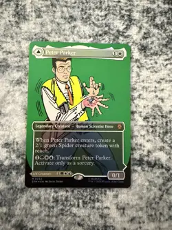 FOIL PETER PARKER (BORDERLESS) (232) Marvel's Spider-man SPM Magic MTG MINT CARD - Image 1