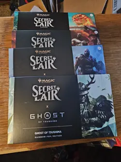 Secret Lair PlayStation Ghost of Tsushima and Both God of War Foil ready to ship - Image 1