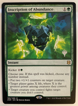 1x Inscription of Abundance - Promo Pack NM-Mint, English Planeswalker Stamped M - Image 1