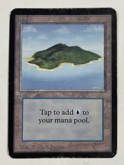Island (Blue) Alpha HP Heavy Play MTG Magic The Gathering H - Image 1