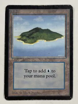 Island (Blue) Alpha HP Heavy Play MTG Magic The Gathering K - Image 1