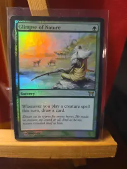 MTG Glimpse of Nature (Foil) - Champions of Kamigawa - #210 - Image 1
