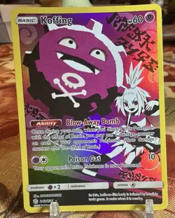 Koffing Secret Rare 243/236 SM Cosmic Eclipse Holo Full Art Pokemon Card NM/MINT - Image 1
