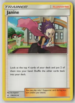 Janine 176/214 Pokemon Unbroken Bonds Uncommon Near Mint Card (NM) 2 - Image 1