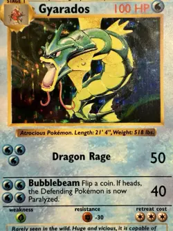 Gyarados HOLO Rare 6/102 Pokemon TCG Base Set Unlimited MP/VG Original Color - Image 5
