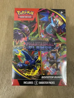 Pokemon TCG Mega Evolution Phantasmal Flames Booster Bundle 6 Packs NEW/Sealed - Image 1