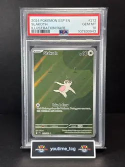 2024 Pokemon Ssp En-Surging Sparks Illustration Rare Slakoth #212 PSA 10 - Image 1