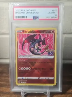 Pokemon TCG Radiant Charizard Pokemon Go 011/078 Holo Rare PSA 9 - Image 1