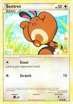 x4 Sentret 80/123 HeartGold & SoulSilver Near Mint NM Pokemon DNA GAMES - Image 1