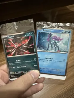 PAIR ✅ SEALED Pokemon TCG - Yvetal + Suicune - EB Games Stamped Promo Card - Image 1