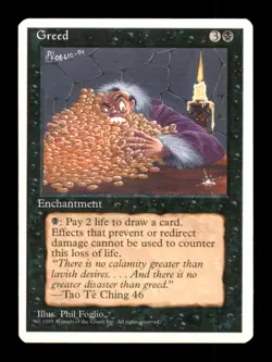 MTG Greed LP Light Play Classic Sixth Edition [2600] - Image 1