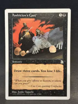 Vintage 1999 MTG Magic Portal 3 Three Kingdoms English NM Card AMBITION’S COST - Image 1