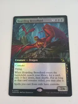 MTG Hoarding Broodlord Foil Extended Art Magic English Dragon NM - Image 1