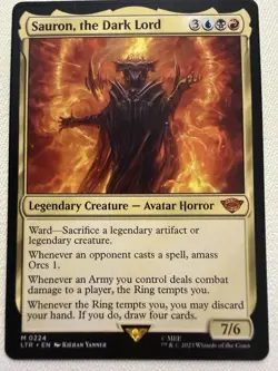 Sauron, the Dark Lord - LOTR Mythic MTG NM ?? Grixis Commander - Image 1