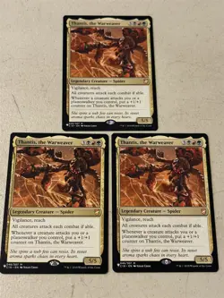 3 x mtg Thantis the Warweaver, the List mythic rare spider, unplayed - Image 1