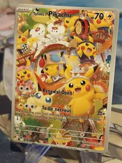 Pokemon Tohoku Pikachu promo rare Waifu Doujin ACG DIY Full Art Card New - Image 2