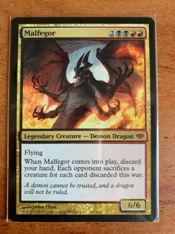 x1 MTG Malfegor Conflux LP+ Black Red Mythic Rare MAGIC THE GATHERING CARD - Image 1
