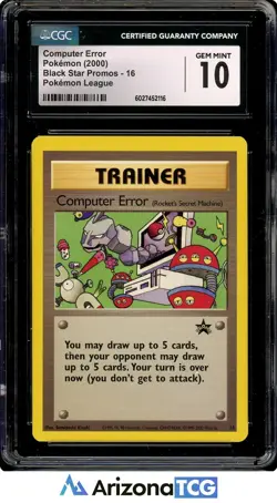 Pokemon 2000 Computer Error 16 Pokemon League Stamp Promo GEM MINT CGC 10 - Image 1