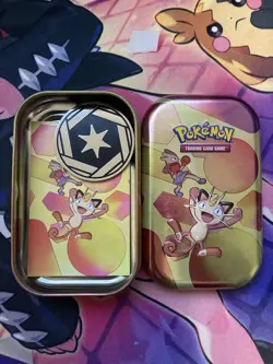 Meowth Mini Tin - Pokemon TCG Scarlet & Violet 151 - Tin, Art Card & Coin Only - Image 1
