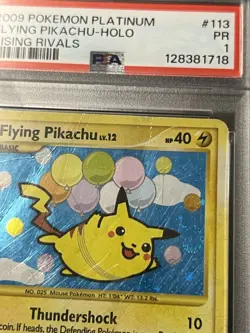 2009 Pokemon Platinum Flying Pikachu w/Holo SWIRL PSA 1 - POP 10 - Image 2