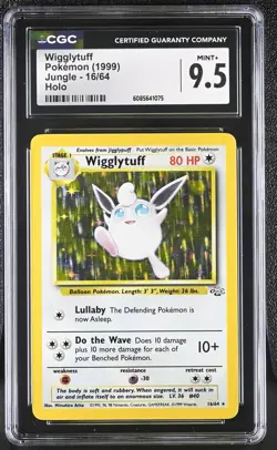 CGC 9.5 MINT+ Wigglytuff 1999 Jungle 16/64 Holo Pokemon Card - Image 1