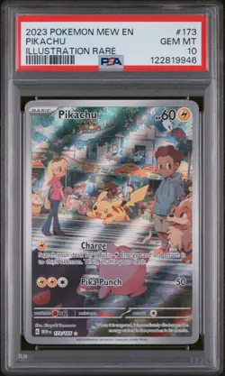 2023 Pokemon Mew En-151 #173 Pikachu Illustration Rare PSA 10 - Image 1