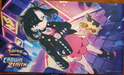 POKEMON CROWN ZENITH GAME PLAY MAT MARNIE AND MORPEKO FULL SIZE NEW - Image 2