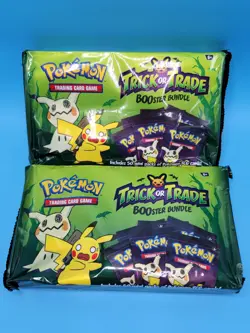 New Sealed 2023 Pokemon BOOster Bundle Trick or Trade Cards 50 Pack Lot of 2 - Image 1