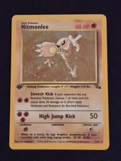Hitmonlee 7/62 Fossil 1st Edition NM Holo Rare Vintage 1999 WOTC Pokemon Card - Image 1