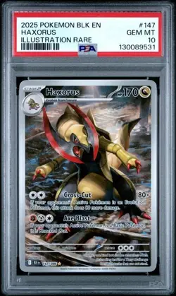 Pokemon TCG S&V Black Bolt Haxorus IR English Card #147/086 PSA 10 - Image 1