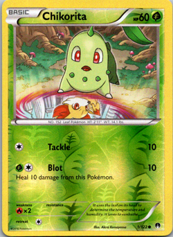Chikorita #1/122 BREAKPoint Common Reverse Holo Pokemon Card Near Mint NM - Image 1