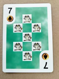 1999 Bicycle Pokemon Playing Card Meowth Seven 7 of Spades Poker - Image 1