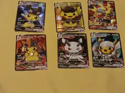 6Pikachu Pokemon Card Holo GX VSTAR VMAX GX EX Cosplay Art - Image 1