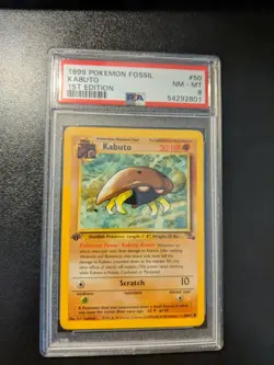 1999 1st Edition Fossil Kabuto 50/62 Pokemon Card PSA 8 NEAR MINT- MINT - Image 1
